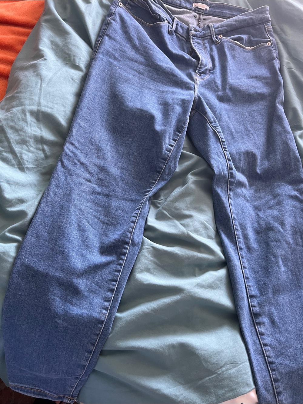 Good American Medium Blue Straight Leg Jeans